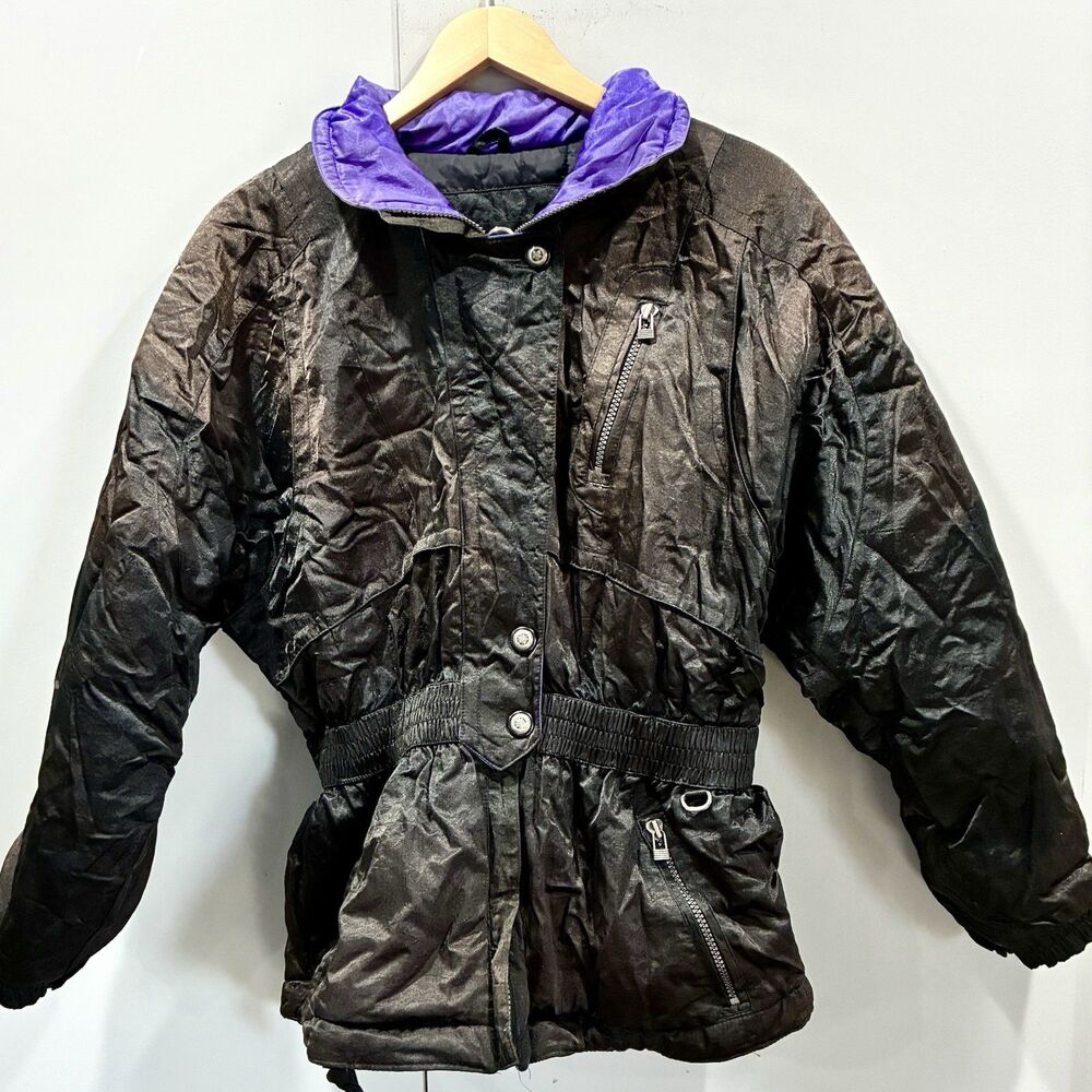 VTG 80s Snow Inside Edge Ski Snowboard Puffer Coat Jacket Sz S Colorblock Parka